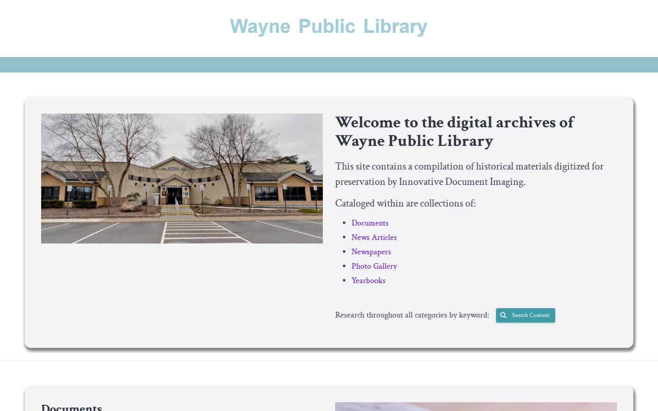 Wayne city directory Digifind-It local-history archive with category browsing and search controls