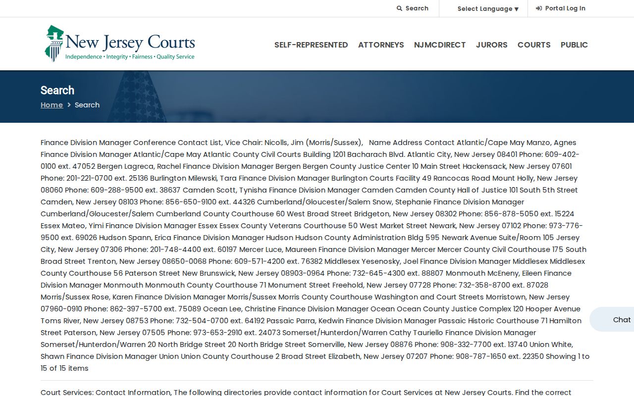 Wayne Residents Directory New Jersey Courts search options