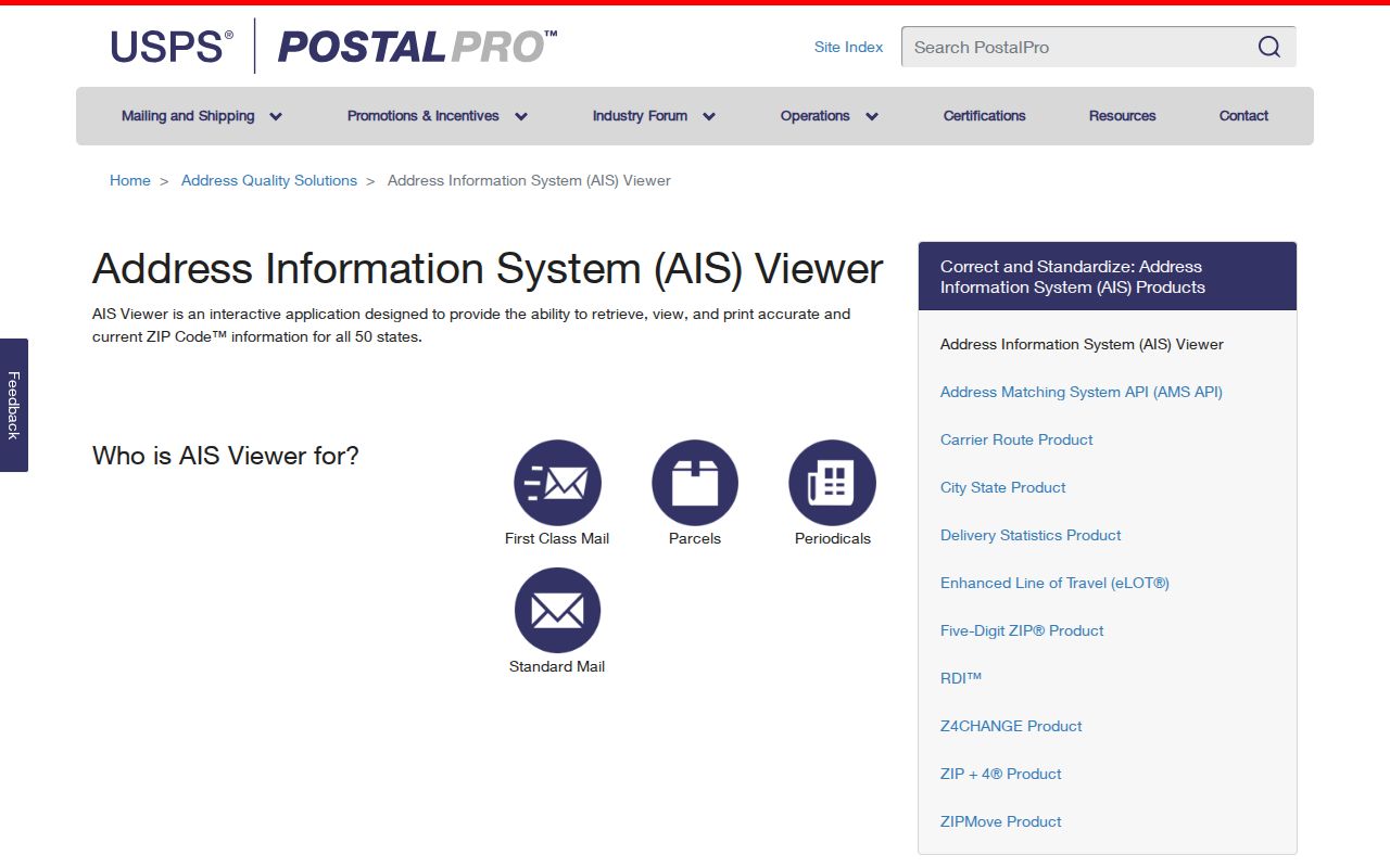 Wayne ZIP code directory USPS address verification screen